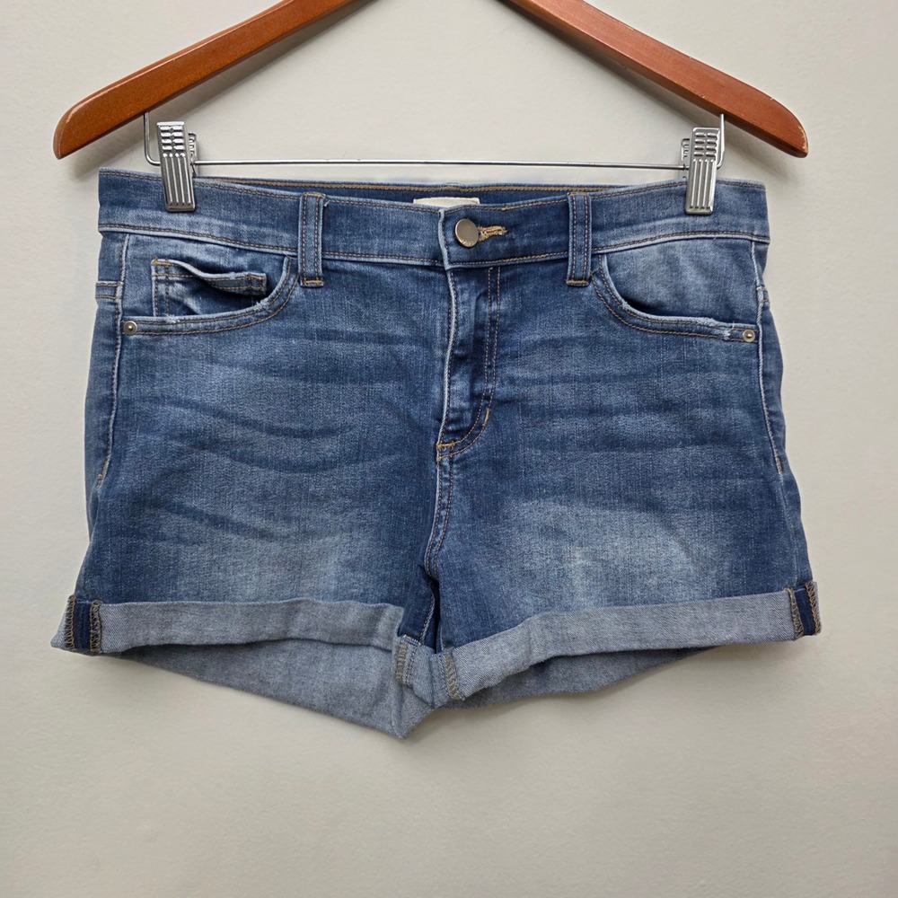 id:23 Denim Shorts Womens 29 Blue Cuffed Stretch Mid Rise Casual Summer Classic